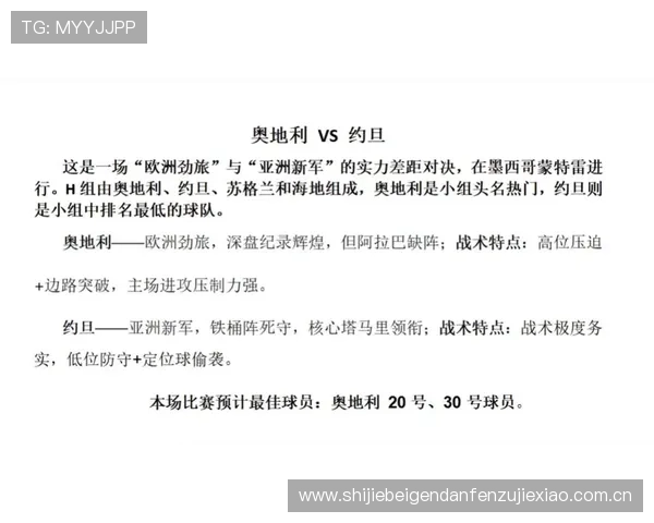 今晚2026世界杯奥地利与约旦的精彩对决赛况预测与球队状态分析
